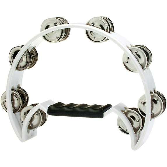 Stagg Double Row Cutaway Tambourine With 16 Jingles White