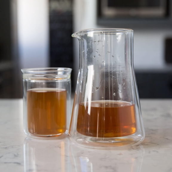 Stagg Double Wall Coffee Carafe - Handblown Borosilicate Glass Decanter for Pour Over, Cold Brew & Tea