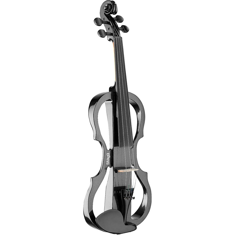 Stagg 4/4 Electric Violin w/ Soft Case & Headphones - Metallic Black - EVN X-4/4