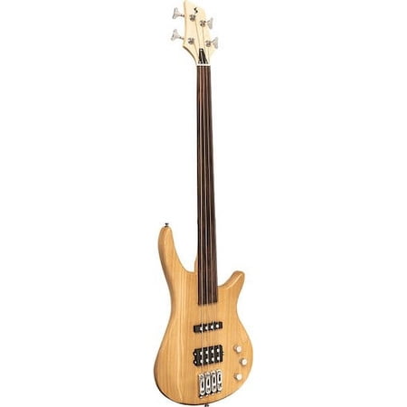 Stagg Fusion 40 Fretless Solid Ash 4-String Electric Bass Natural SBF-40 NAT FL