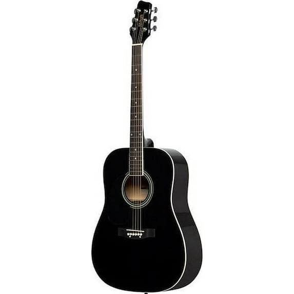Stagg Left-Handed Dreadnought Acoustic Guitar - Black - SA20D LH-BK