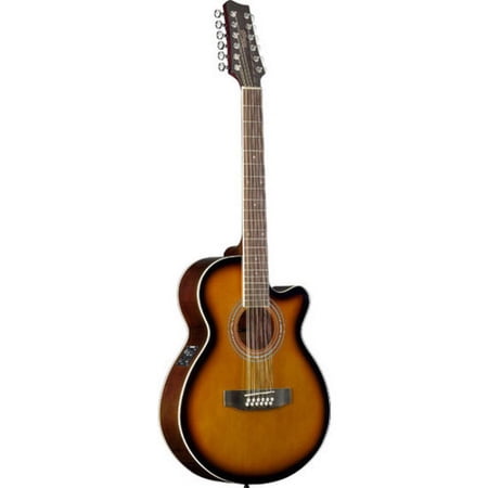 Stagg Mini-Jumbo Electro-Acoustic Cutaway 12-String Concert Guitar 3-Color Sunburst