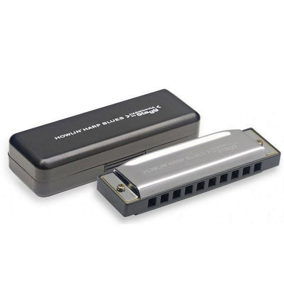Stagg 17710 10 Compartments- 20 Tones - Blues Harmonica - Key of Bb