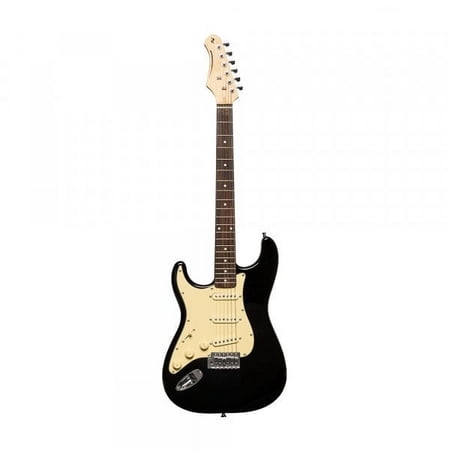 Stagg Model SES-30 BK LH Black Double Cutaway Style Electric Guitar, Left Handed