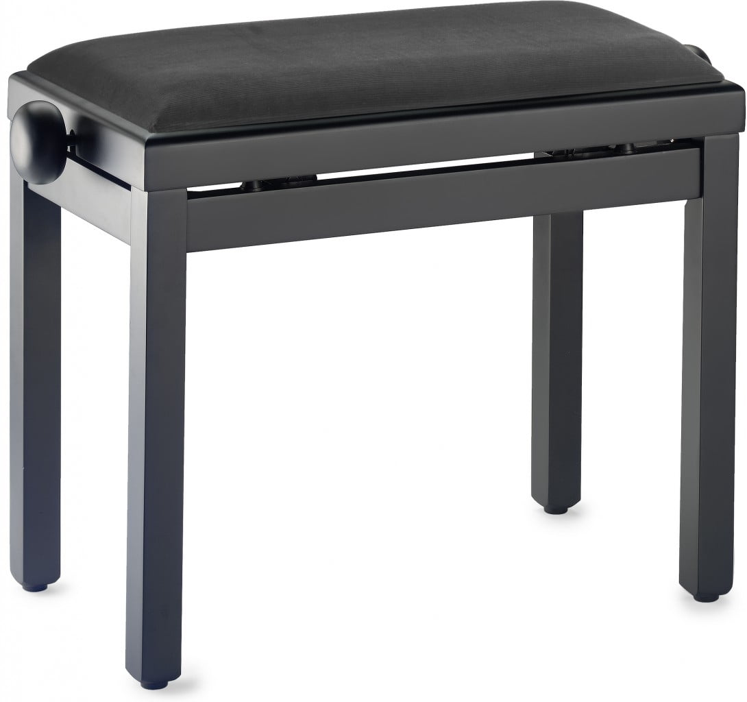 Stagg PB39 BKM VBK Adjustable Piano Bench - Matte Black with Black Vinyl Seat Top