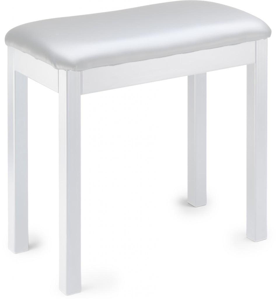 Stagg PBF20 MET WHSWH Metal Piano Bench - White with White Vinyl Seat Top