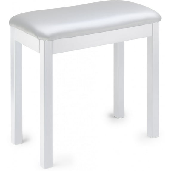 Stagg PBF20 MET WHSWH Metal Piano Bench - White with White Vinyl Seat Top