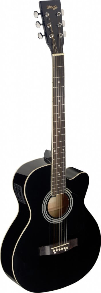 Stagg Auditorium Cutaway Acoustic-Electric Guitar - Black - SA20ACE BLK