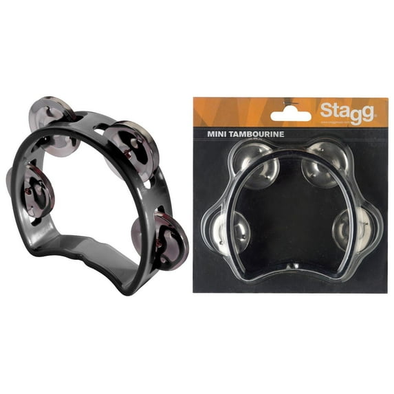 Stagg 4-Jingle Cutaway Tambourine Black