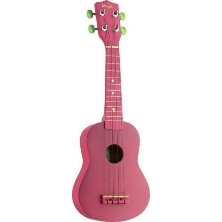 Stagg US LIPS Soprano Ukulele with Nylon Gig Bag in Pink Lipstick Red Walmart