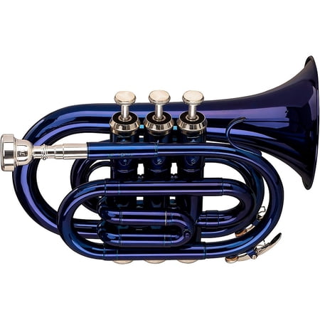 Stagg Bb Pocket Trumpet with Brass Body - Blue - WS-TR246S