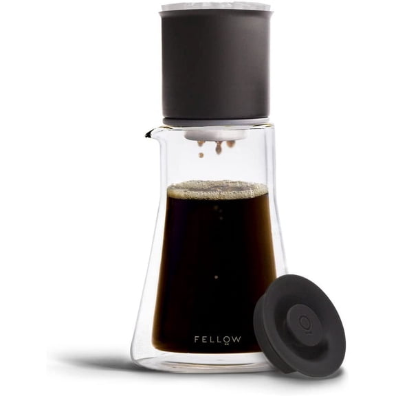 Stagg [XF] Pour-Over Coffee Maker Set  Stainless Steel Dripper, 20 oz Double Wall Glass Carafe & 30 Paper Filters, Built-in Ratio Aid, No Plastic Brewing, Matte Black