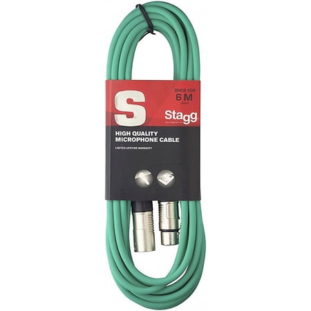 Stagg XLR Microphone Cable 20' - Assorted Colors Green