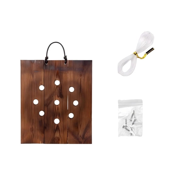 Staghorn Fern Mounting Kit, Solid Wood Wall Mount Hanger, 1 Pack Staghorn Fern Board with 6 Nails and 1 Clear Nylon Hanging String, for Wall Hanging Plants Orchid Air Plant Display Home Garden Decor