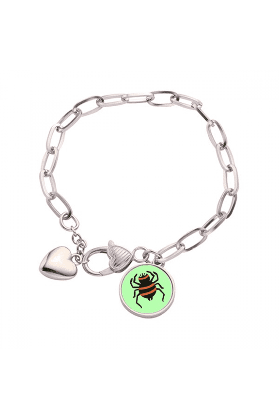 Stagnate Beneficial Insect  Heart Chain Bracelet Jewelry Charm Fashion