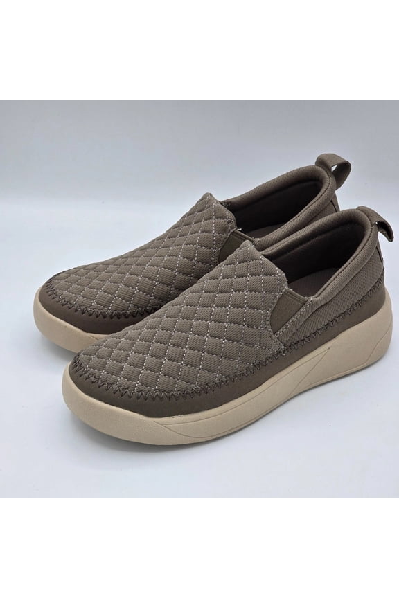 Womens Quilted Slip-On Shoes Taupe Comfortable Casual Pick Size 8
