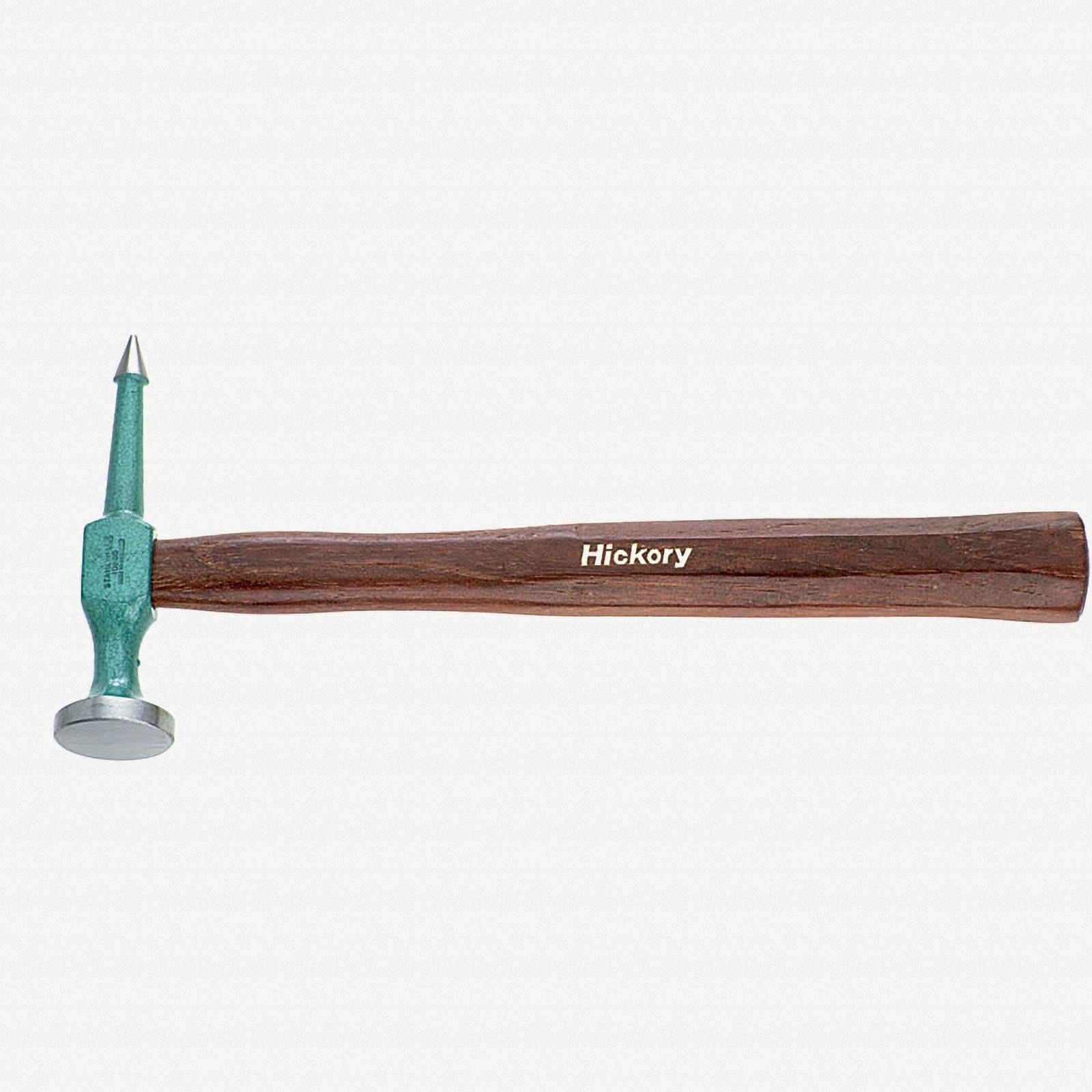 Stahlwille Pecking Hammer - 357g, 300mm, Round Flat Face & Pointed Pein, Hickory Handle, Made In Germany