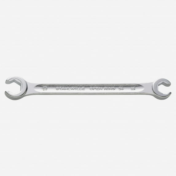 Stahlwille 24 Double Ended Open Ring Flare Nut Spanner, Angled, 10 x 11 mm