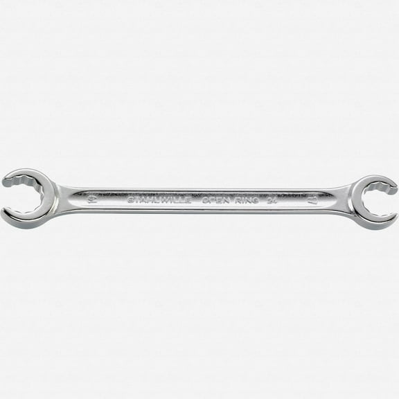 Stahlwille 24 Double ended open ring Bi-hex Flare Nut Spanner, angled, 24 x 27 mm