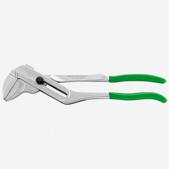Stahlwille 6573 PowerGRIP pliers wrench, 300 mm; Chrome-plated; Handles dip-coated with sure-grip surface