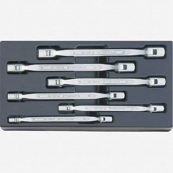 Stahlwille ES 29/6, 8x9-18x19 mm Double ended flexi-joint Spanner 6 pieces