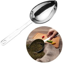 Stailess Silver Oval Measuring One Half Cup/ Stainless Steel Measuring Spoon Stainless Steel Grain Shovel Supermarket Flour Sugar Grain Shovel Household Rice Multi-Purpose