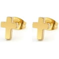 thumbnail image 1 of Stailnless Steel Tiny Size Christian Cross Stud Earrings, 1 of 4