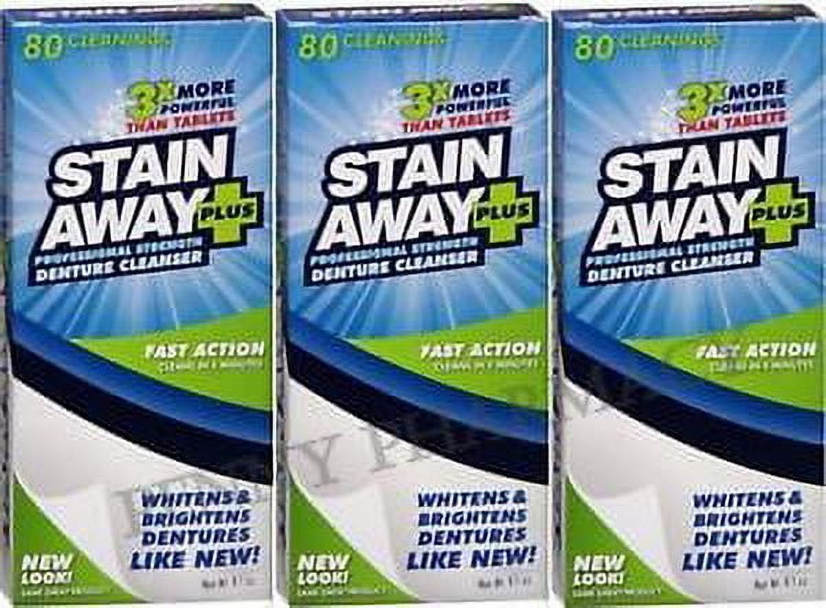 Stain Away Plus Denture Cleanser 8.1 oz, Pack of 3