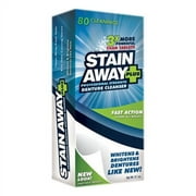 Stain Away Plus Professional Strength Denture Cleanser Powder with 80 Cleanser Powder, 8.1 Oz