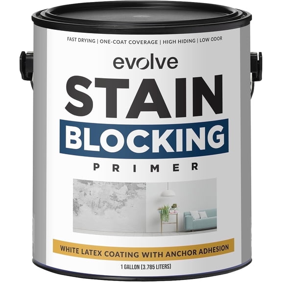 Evolve Ultimate Pro Stain Blocking Primer, Quick-Dry & Low Odor Paint Primer, White, 1 gal