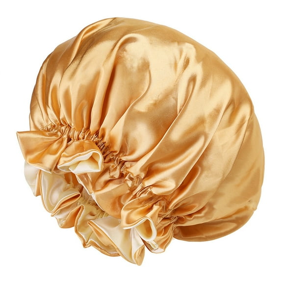 Stain Bonnet Silky Sleep Cap Adjustable Satin Cap for Night Sleeping Hair Bonnet Reversible Double Layer