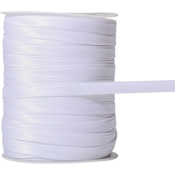 Stain Double Fold Bias Tape 87.5 Yards 3/8 Inch White Bulk Binding Tape Polyester Bulk Fabric Tape for Sewing Seaming Hemming DIY Garment AccessoriesWhite
