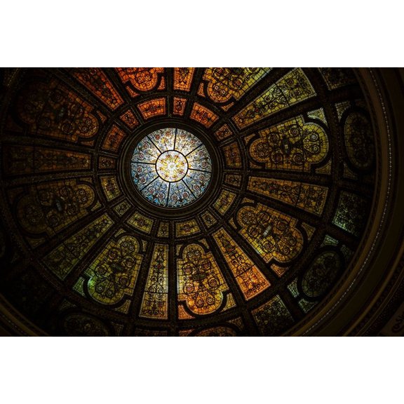 Stain Glass Dome Ceiling Poster Print - Artographie (24 x 18)