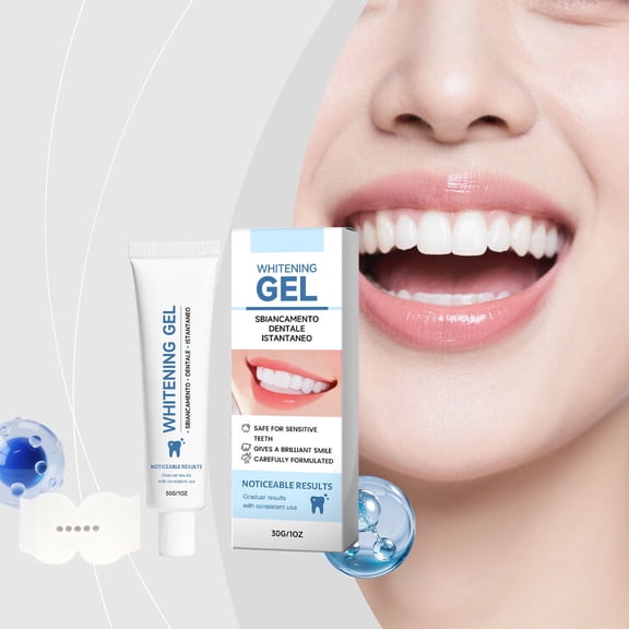Stain Removal Tooth Gel for Brightening, Mild Brightening Toothpaste for Sensitive Teeth, Gentle Stain Remover for Coffee Tea Smokers, Refreshing Breath Oral Care, Home Travel Dental Hygiene