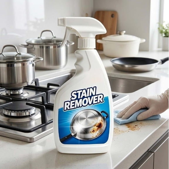 Stain Remover 10 Fl.oz Concentrated Heavy Duty Degreaser, Multipurpose Grease Cleaner Spray for Pots, Pans, Surfaces & Appliances with Dual-Spray Nozzle,No-rinse Formula