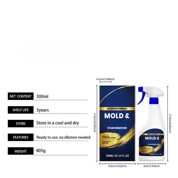 Stain Remover 300ml Spray For Clothes Carpets Sofas And Home Surfaces Oil Coffee Grease Tough Stain Eliminator 2 Pack