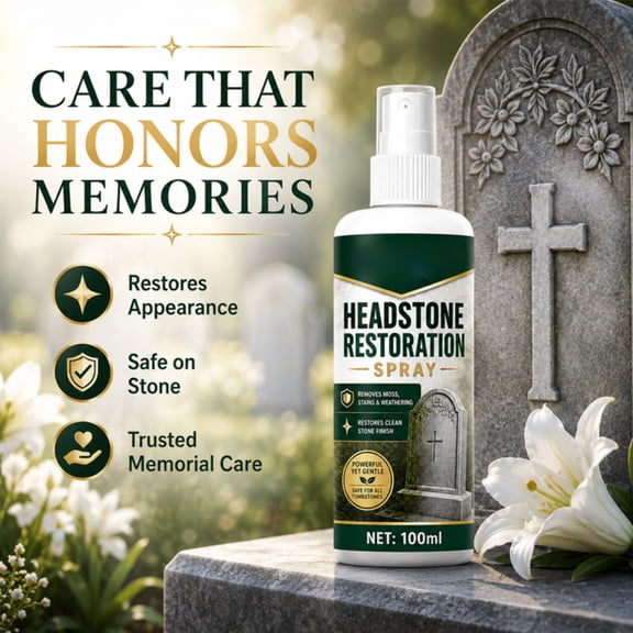 Stain Remover, Multi Surface Cleaner 2026, Marble Cleaner Countertop, All Purpose Cleaner, 100Ml Memorial Monument Restoration, Lifts Moss Hard Water Stains Refreshes Worn