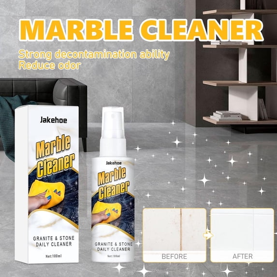 Stain Remover Quartz Countertop Cleaner, Stone Cleaning Powder and Polishing Solution, 100ml for Restoring Shine and Removing Stains from Quartz Countertops