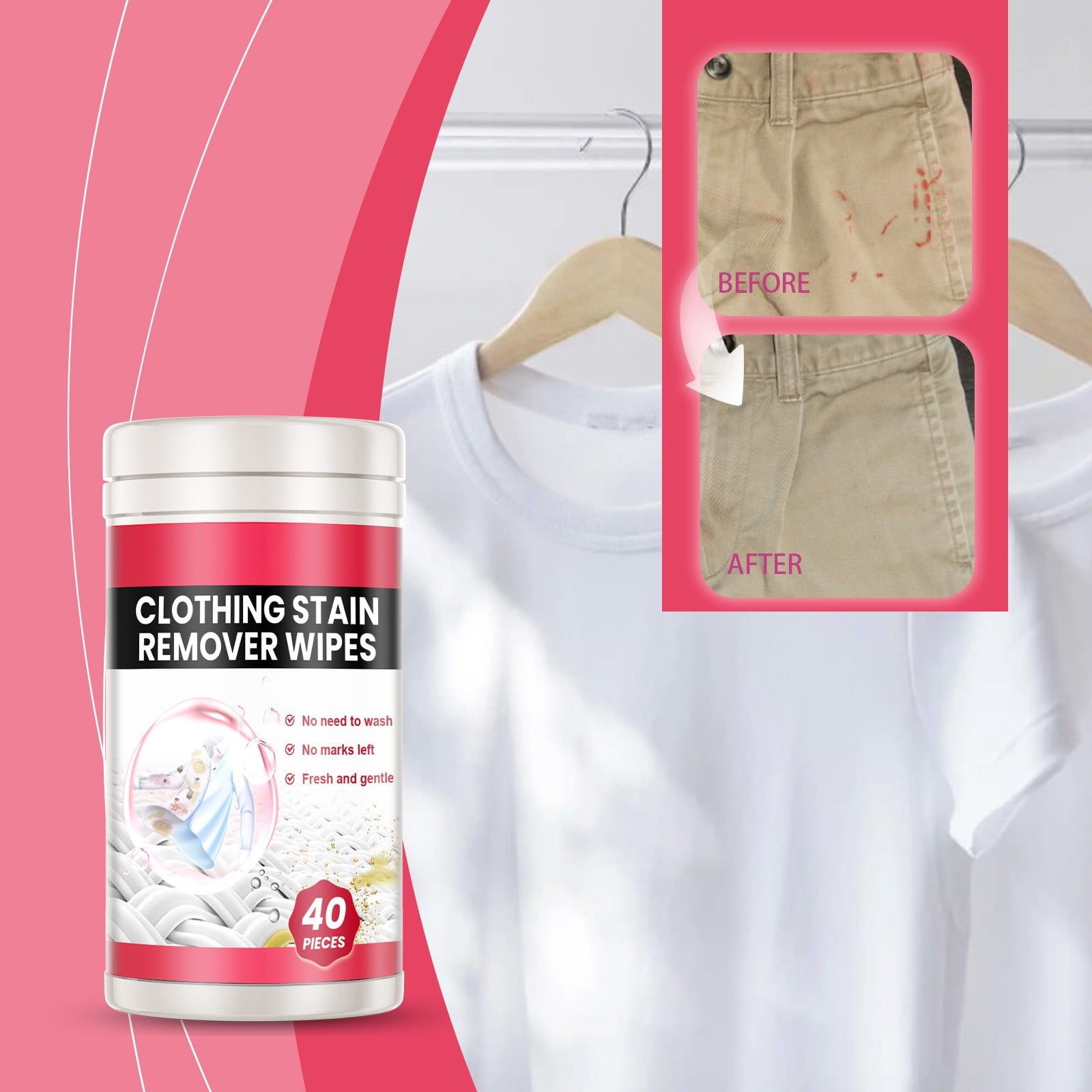 Stain Remover Wipes,Bleach for Laundry,Stain Treater,Laundry Sanitizer,Laundry Supplies,Clothes Stain Remover Spray Stubborn Stain Remover Clothing Detergent