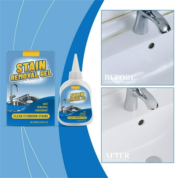 Stain Removing Gel, Deep Penetration Cleaning with Pointed Nozzle, Hygienic Multi-Purpose Gel for Kitchen, Bathroom, and Home Surfaces, Strong Decontamination 100ml