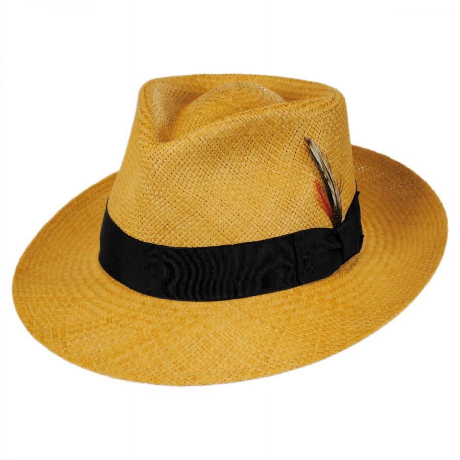 Stain Repellent Panama Straw C-Crown Fedora Hat - M - Putty - image 1 of 4