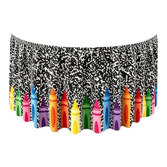 Stain Resistant Fitted Pencil Table Skirt Fabric Cover, Protective Decor Cloth For Daily Dining And Office Workspace