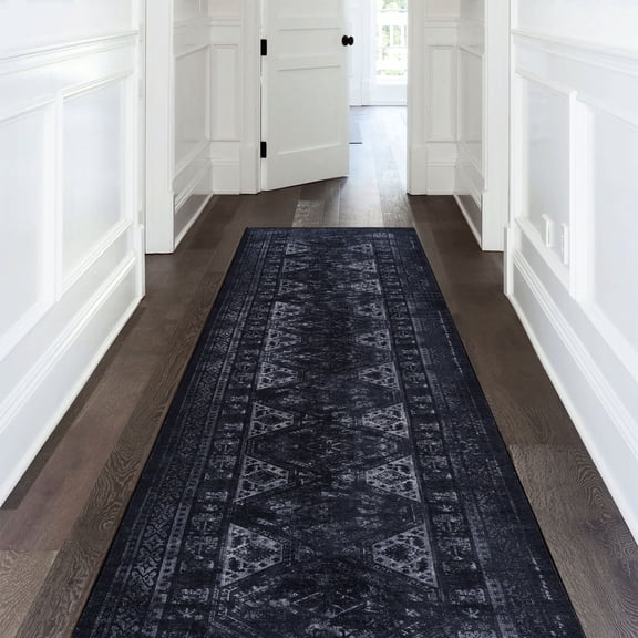 Stain-Resistant, Non-Slip Runner / Beautifies Hallway and Office