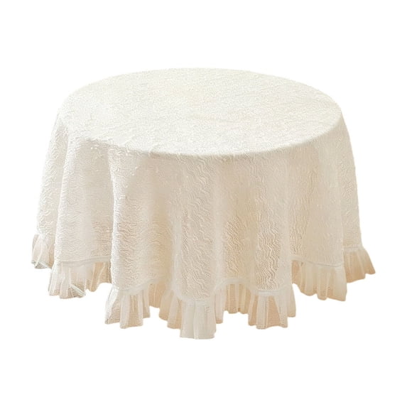Stain Resistant Round Tablecloth, Wrinkle Free Polyester Table Cover for Kitchen Table, Washable Decorative Table Cloth for Dining and Living Room