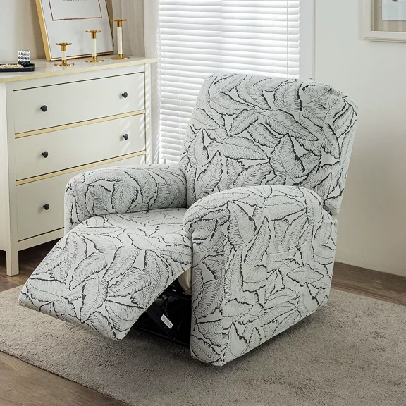 Stain Resistant Stretch Recliner Cover - Non Slip, Artistic Leaf Design, Fits Lazy Boy & Most Recliners