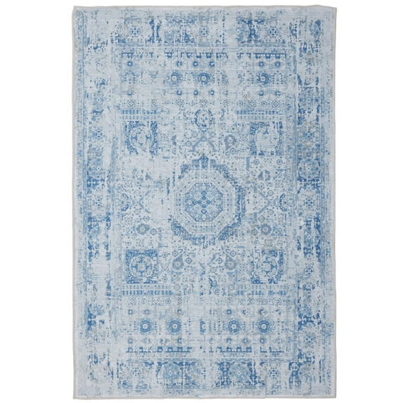 Stain-Resistant Washable Area Rug,Non-Slip Rubber Backing & Low-Pile,Printed Design,Spill-Proof Easy-Clean Carpet for Living Room,Bedroom,Kitchen,2 X 3