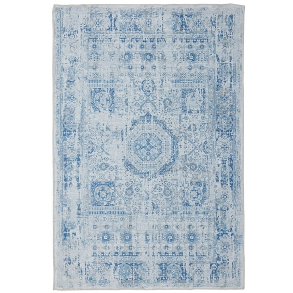 Stain-Resistant Washable Area Rug,Non-Slip Rubber Backing & Low-Pile,Printed Design,Spill-Proof Easy-Clean Carpet for Living Room,Bedroom,Kitchen,5 X 7