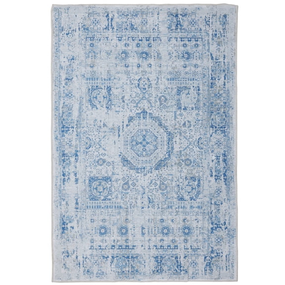 Stain-Resistant Washable Area Rug,Non-Slip Rubber Backing & Low-Pile,Printed Design,Spill-Proof Easy-Clean Carpet for Living Room,Bedroom,Kitchen,5 X 7