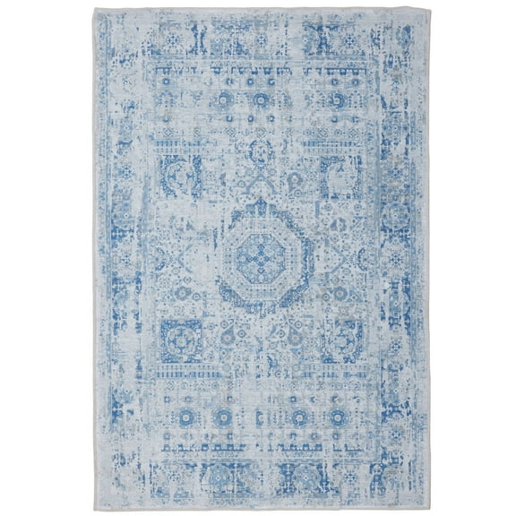Stain-Resistant Washable Area Rug,Non-Slip Rubber Backing & Low-Pile,Printed Design,Spill-Proof Easy-Clean Carpet for Living Room,Bedroom,Kitchen,8 X 10