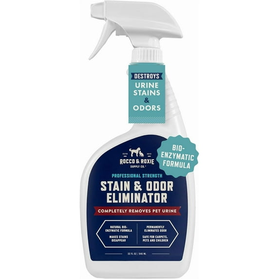 Stain & Strong Odor Eliminator, Enzyme Cleaner, Pet Odor Eliminator for Home - Carpet Stain Remover for Cats & Dog Pee - Urine Destroyer - Carpet Cleaner Spray Clear, 32 Fl Oz
